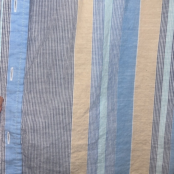 Men's U.S. Polo Assn. Blue and Tan Striped Button-Up Shirt - Picture 4 of 5